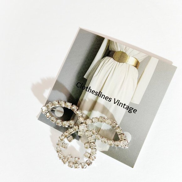 Vintage JAY FLEX Sterling Rhinestone Brooch Pin - Picture 6 of 7